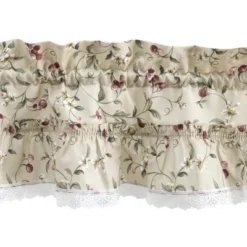 Ellis Curtain Cherries Ruffled 1.5" Rod Pocket Swag For Windows Lace Edge 58" X 36" Natural -Ellis Curtain Shop GUEST e297ea4b 95f9 4a58 8403 e44f79c62de8