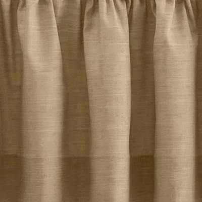 Ellis Lisa Solid Color Poly Cotton 1.5" Rod Pocket Duck Fabric Stylish Tailored Valance 58"x15" Tan 2 Ellis Lisa Solid Color Poly Cotton 1.5" Rod Pocket Duck Fabric Stylish Tailored Valance 58"x15" Tan - Image 2