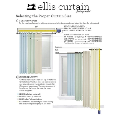 Ellis Hydrangea Classic Pattern Printed 1.5" Rod Pocket Window Tailored Tiers Blue 4 Ellis Hydrangea Classic Pattern Printed 1.5" Rod Pocket Window Tailored Tiers Blue - Image 4