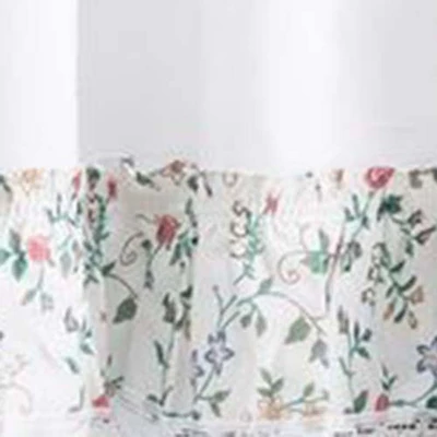 Ellis Country Floral Small Scale 1.5" Rod Pocket Floral Pattern With Ruffle Lace Edge Valance 52"x12" Multicolor 2 Ellis Country Floral Small Scale 1.5" Rod Pocket Floral Pattern With Ruffle Lace Edge Valance 52"x12" Multicolor - Image 2